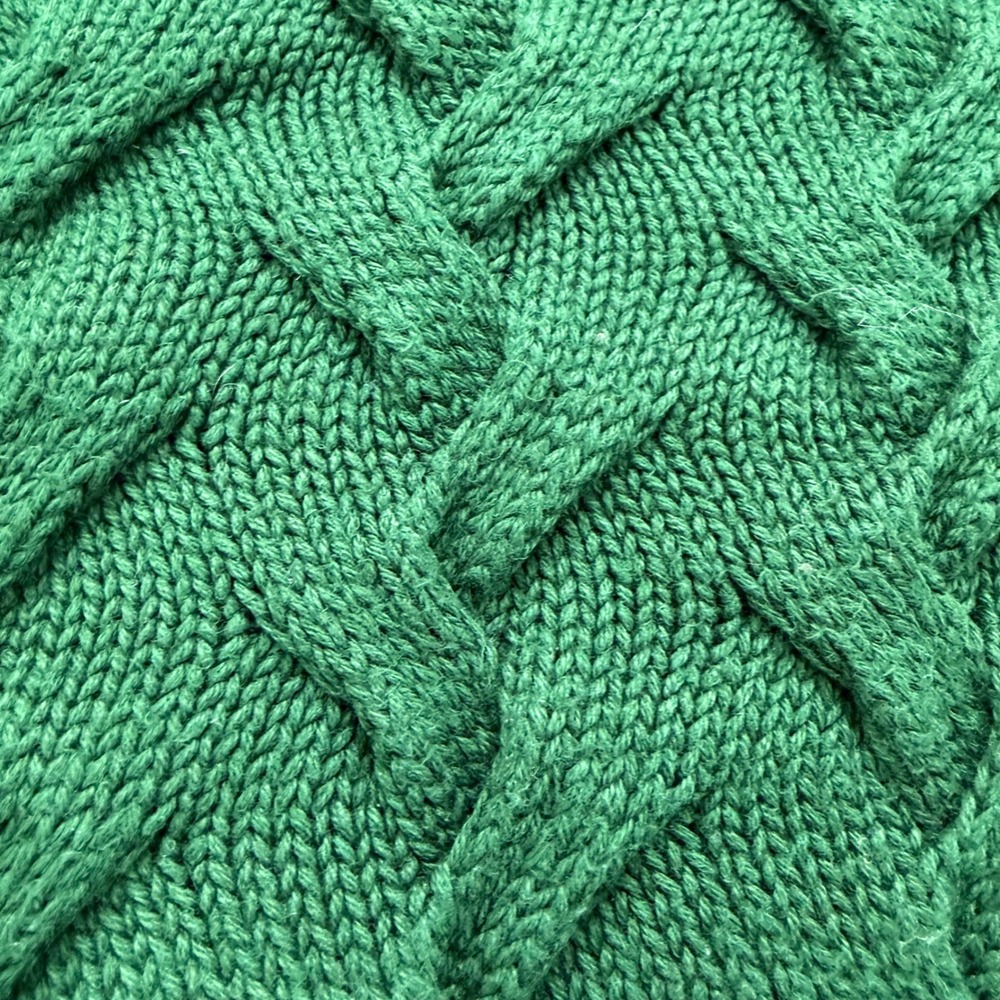 Lands End Drifter Hunter Green Cable Knit Sweater Womens 2X 20W-22W Fisherman - Picture 4 of 11